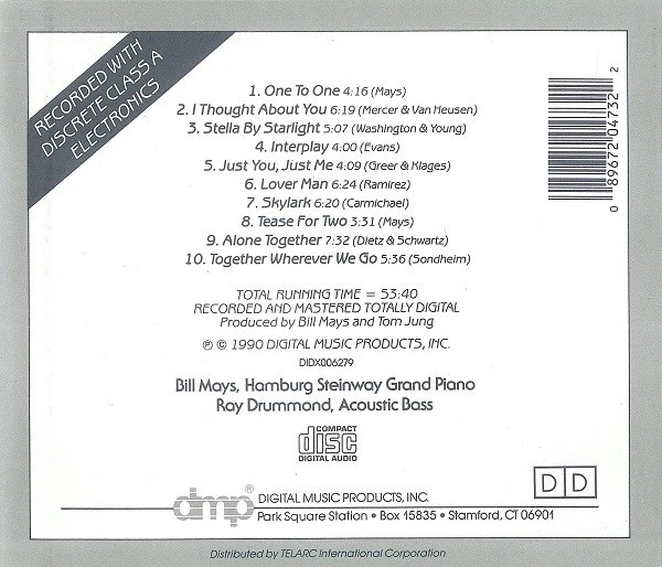 CD Bill Mays / Ray Drummond "One To One" – photo 2